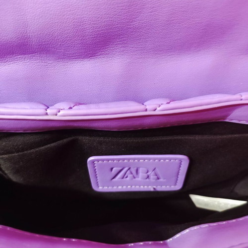 Zara shoulder bag like new, purple-lilac with gold-bronze chain