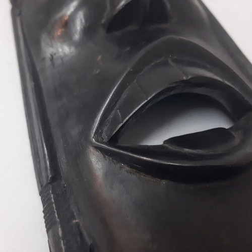 African wooden mask used, hand-carved, wall decoration
