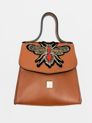 Vo73 мини дамска чанта употребявана, кафява