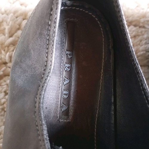 Prada men's sneakers used, size 42, black with grey laces