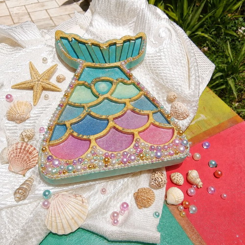 Plaster mermaid tails for painting, 26 cm, new