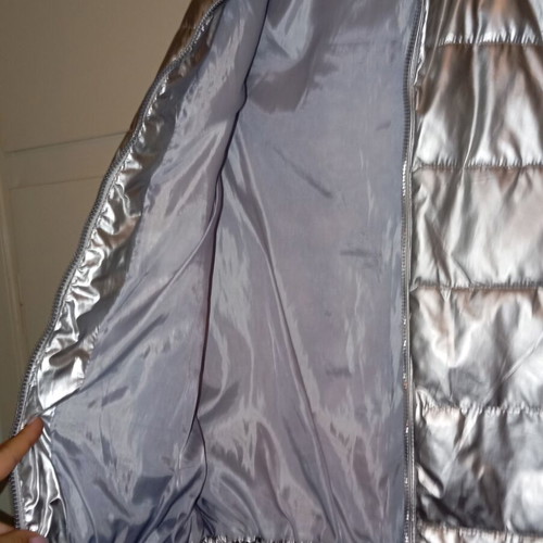 BF & GF sleeveless jacket silver metallic used XL