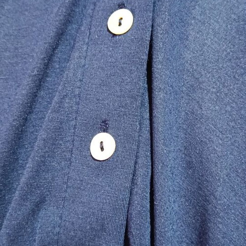 BSB fitted shirt with open back and ruffle sleeves, size S, blue