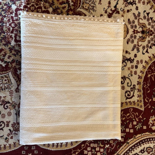 Wool woven with knitted lace like new