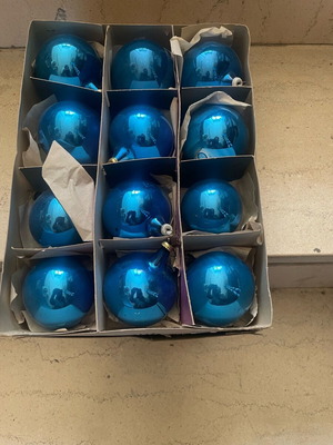 Vintage χριστουγεννιάτικες γυάλινες μπάλες μπλε για το δέντρο καινούργιες