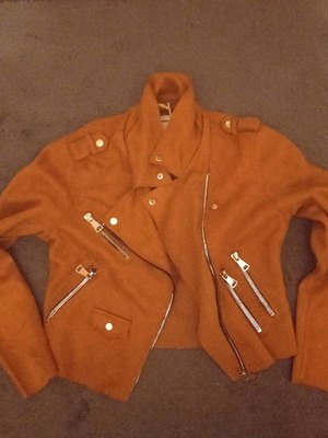 Pink Woman leather jacket XL new, caramel color