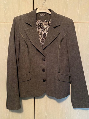 Tailleur jacket with skirt set gray mouse new