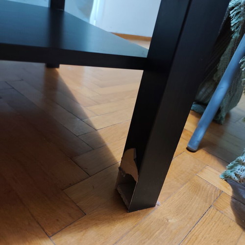 Coffee table used, black with practical lower shelf