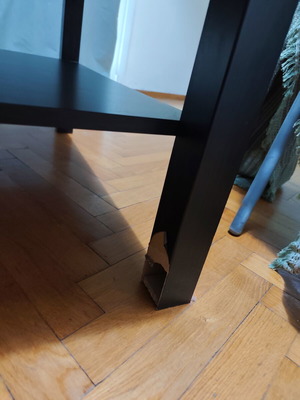 Coffee table used, black with practical lower shelf