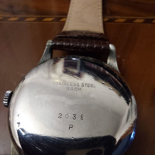 Helvetia Swiss made men's watch used with two-tone dial and leather strap