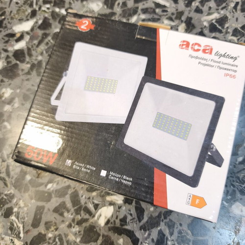 Aca Lighting floodlight new, 17x15cm, white frame, IP66, Q50W 3000K 4000Lm