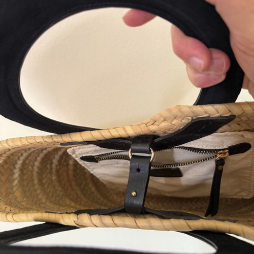 Zeus + Dione Handbag new, straw with leather details