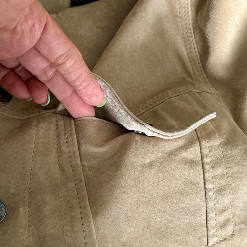 Leather jacket castor like new, beige
