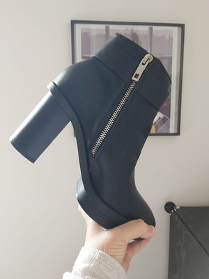 Pull&bear Black ankle boots used, size 36 with thick heel and zipper