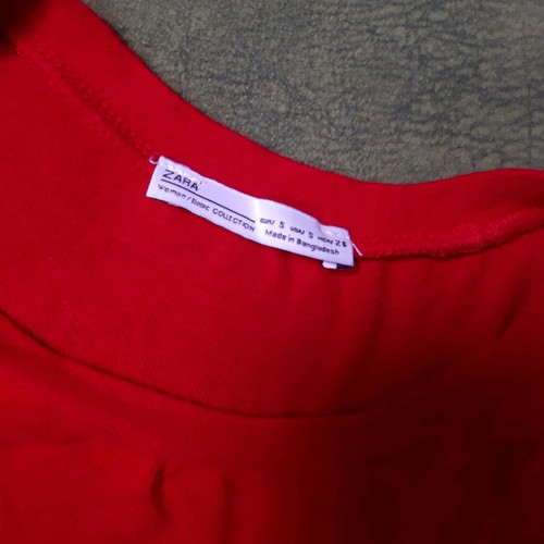 Zara crop top t-shirt used, red, size S