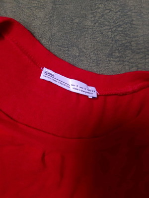 Zara crop top t-shirt used, red, size S