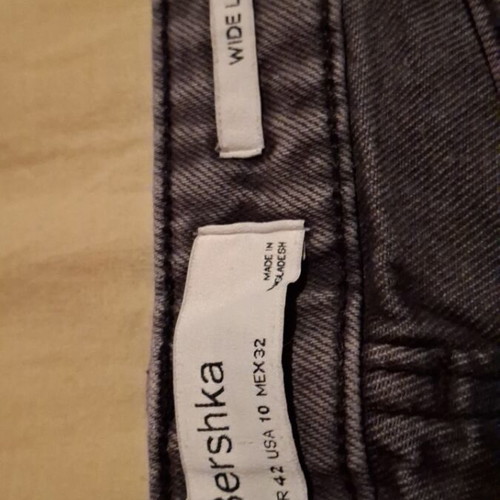 Bershka wide leg pants, size 42, black