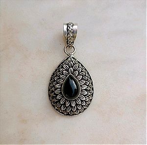 Μενταγιόν μαύρος όνυχας -  black onyx pendant