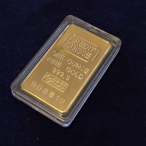 Credit Suisse 1oz Golden Bar gold plated, new