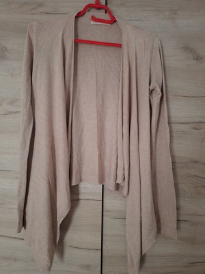 Bershka beige lightweight cardigan with asymmetric front