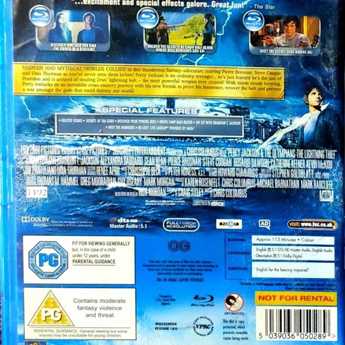 Percy Jackson and the Lightning Thief Blu-ray used, English subtitles