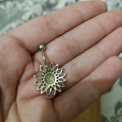 Silver navel piercing new
