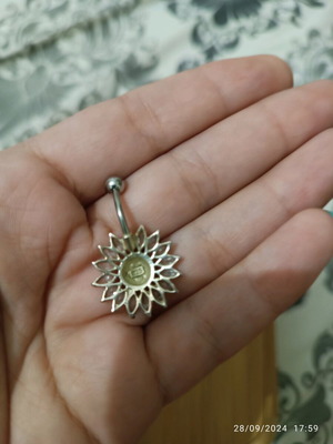 Silver navel piercing new