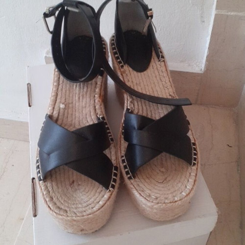 Mango espadrilles like new, leather, size 37, black