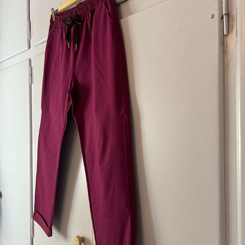 Dress2unDress women's elastic fabric jogger pants in magenta, new, plus size 3XL