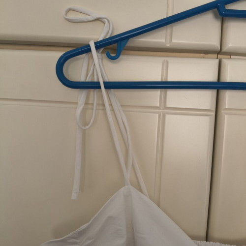 H&M White Mini Dress New, Adjustable Straps, L Size
