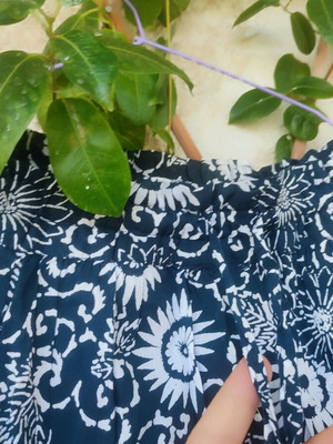 Boho maxi skirt like new, piombo by Ovs, white and blue