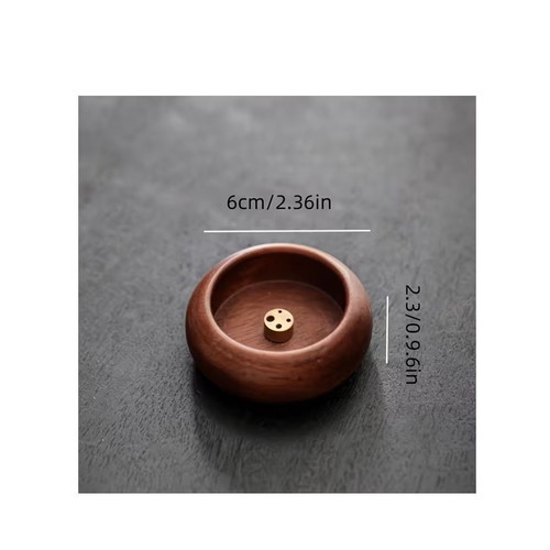 Wooden Incense Holder with Metal Base New