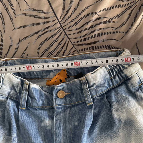 Lazy OAF & The Flintstones Bedrock Unisex Jeans, S, like new, white and blue