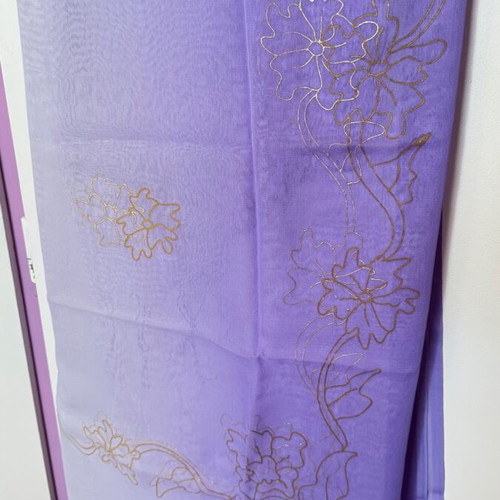 Semi-transparent scarf like new, purple 112x150