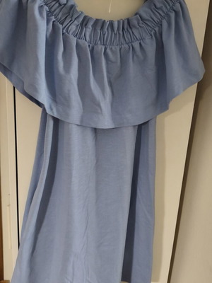 H&M off-shoulder summer dress, blue, size S