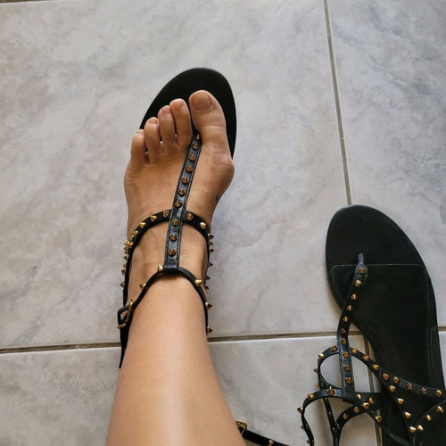 Zara sandals size 41 like new, black with gold studs
