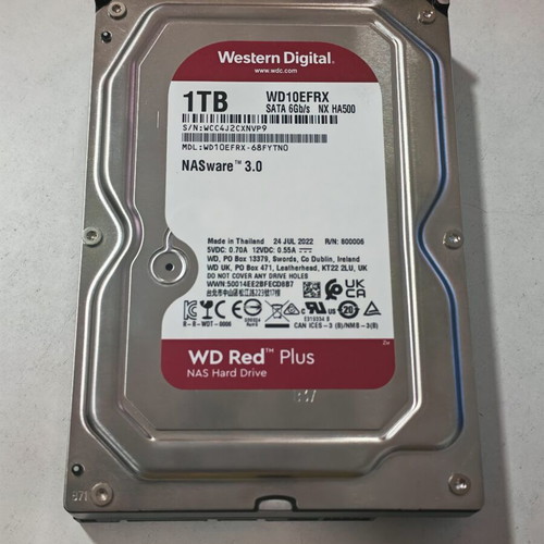 Western Digital Red Plus EFRX 1TB 3.5" hard drive like new