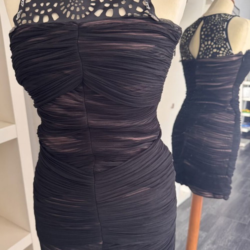 Evening mini dress Tassos Mitropoulos like new, black and nude