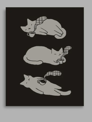 Art print Coffee Cat 11×14″ new by Lim Heng Swee