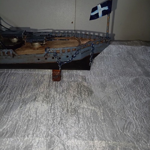 Metal ship handmade collectible used