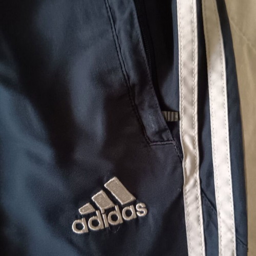 Adidas men's sportswear jacket used, white and blue, large to XL