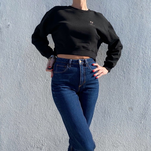 Pinko cropped sweatshirt like new, size S, black