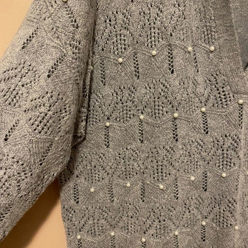 Attrattivo gray sweater with pearls like new, oversized L-XXL