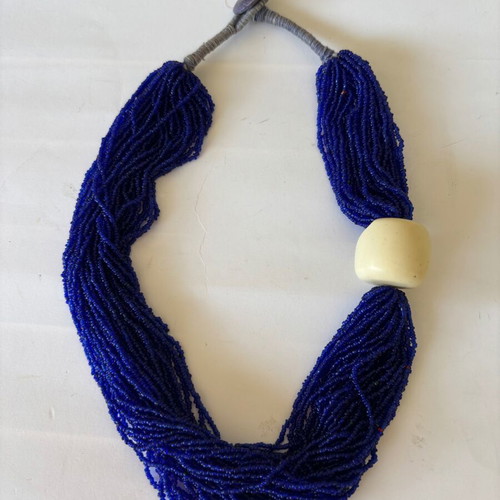 Necklace with electric blue beads like new