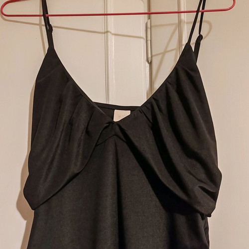 H&M black midi dress with slit, new, stretchy