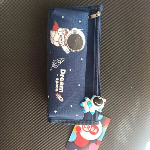 CREA Dream Space school pencil case with 3 compartments and 3D astronaut