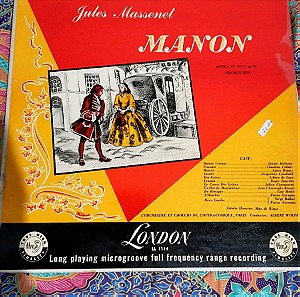 Jules Massenet Manon opera in five acts highlights δίσκος βινυλίου