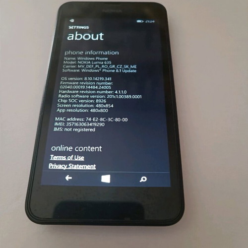 Lumia 635 8GB used Nokia