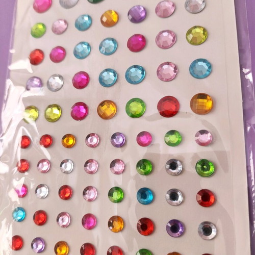 Set of colorful rhinestone, star, and pearl stickers new
