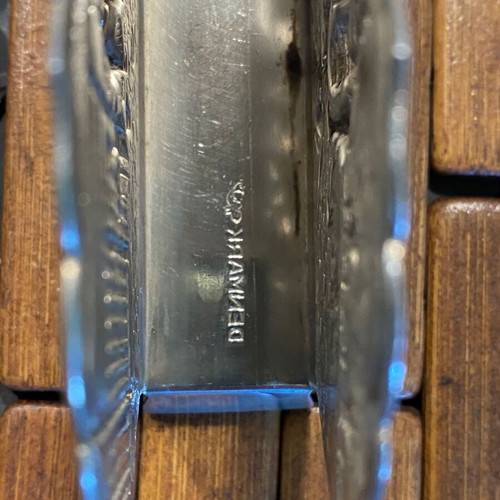 Vintage silver-plated napkin holder used, from Denmark